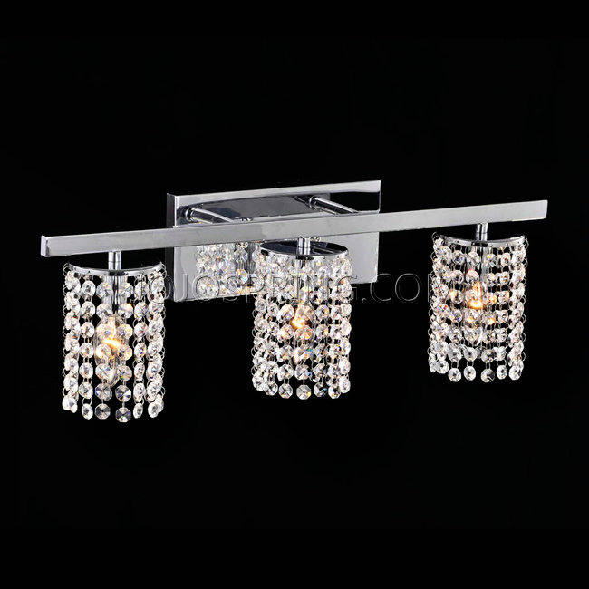Otis Designs Chrome and Crystal 3-light Round Shade Wall Sconce